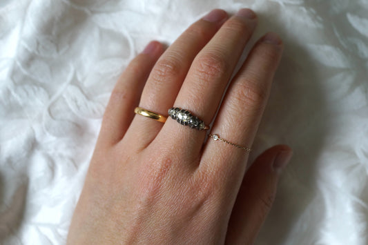 Georgian Rose Cut Diamond Half Hoop Five-stone Ring