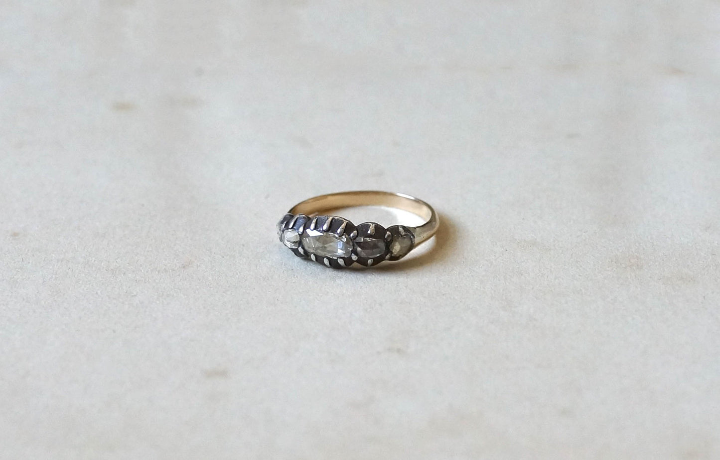 Georgian Rose Cut Diamond Half Hoop Five-stone Ring