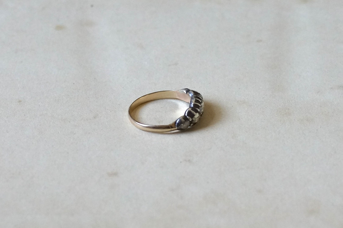 Georgian Rose Cut Diamond Half Hoop Five-stone Ring