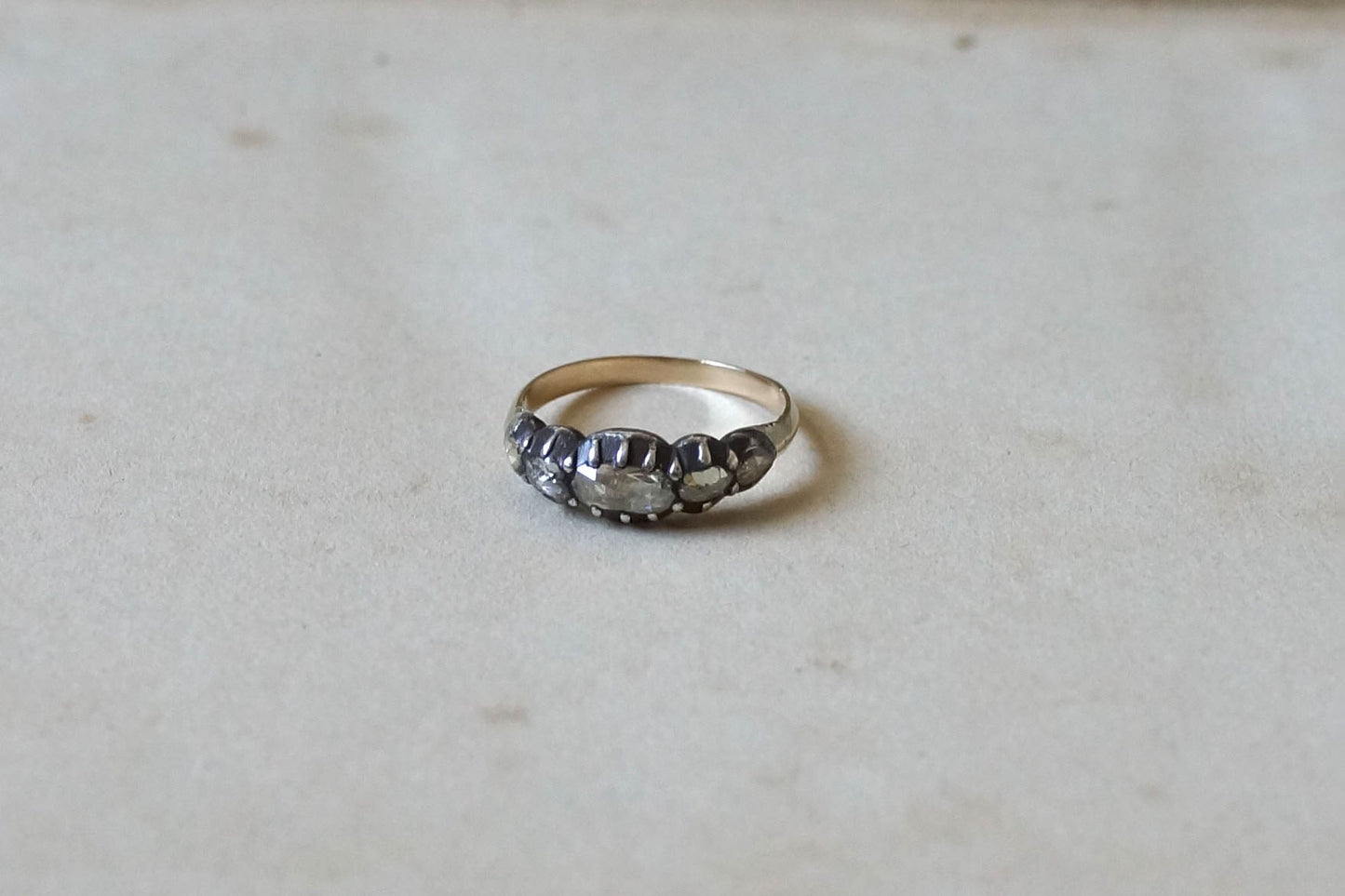 Georgian Rose Cut Diamond Half Hoop Five-stone Ring