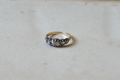 Georgian Rose Cut Diamond Half Hoop Five-stone Ring