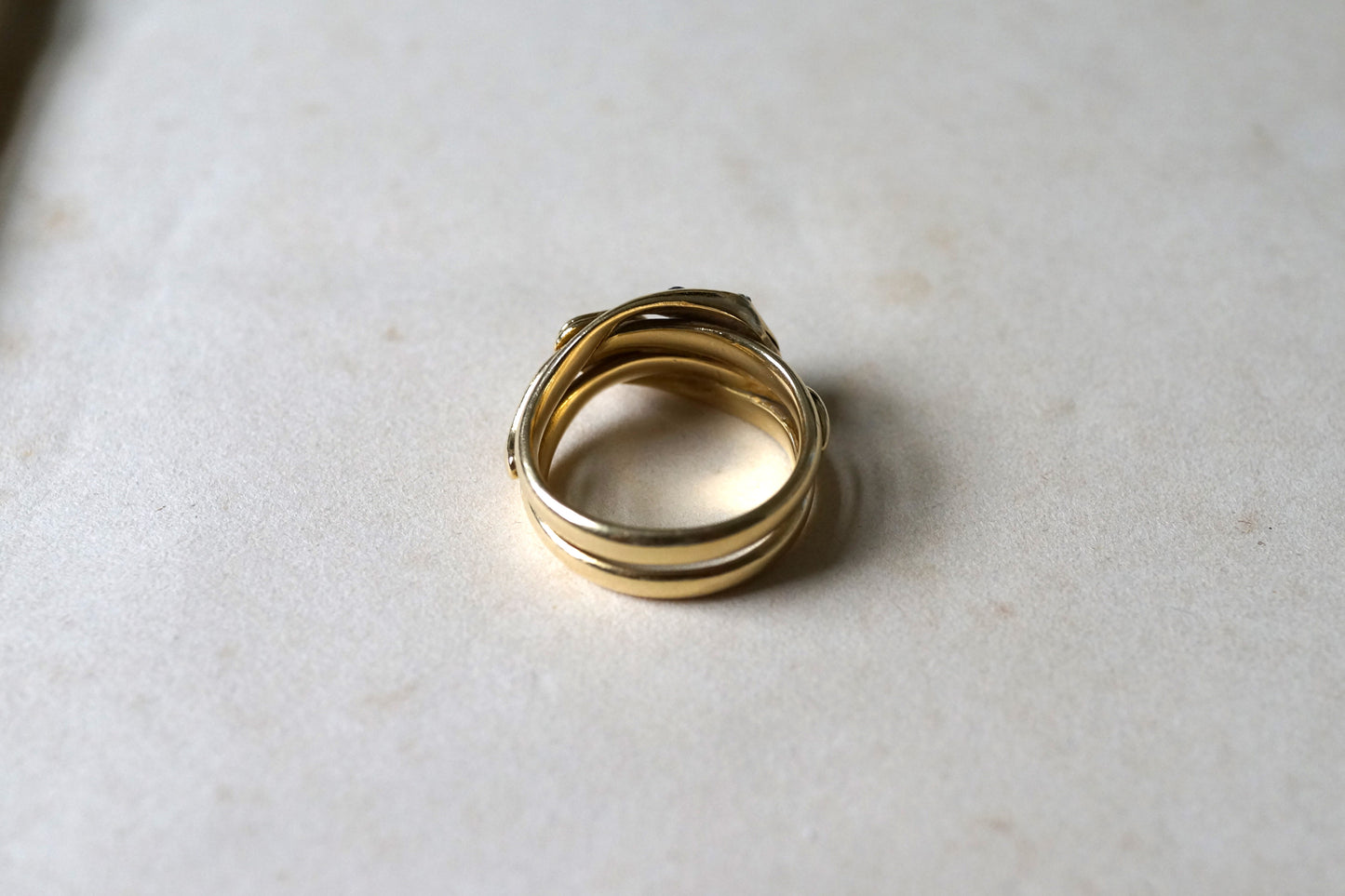 Victorian Double Snake Ring with Ruby and Sapphire