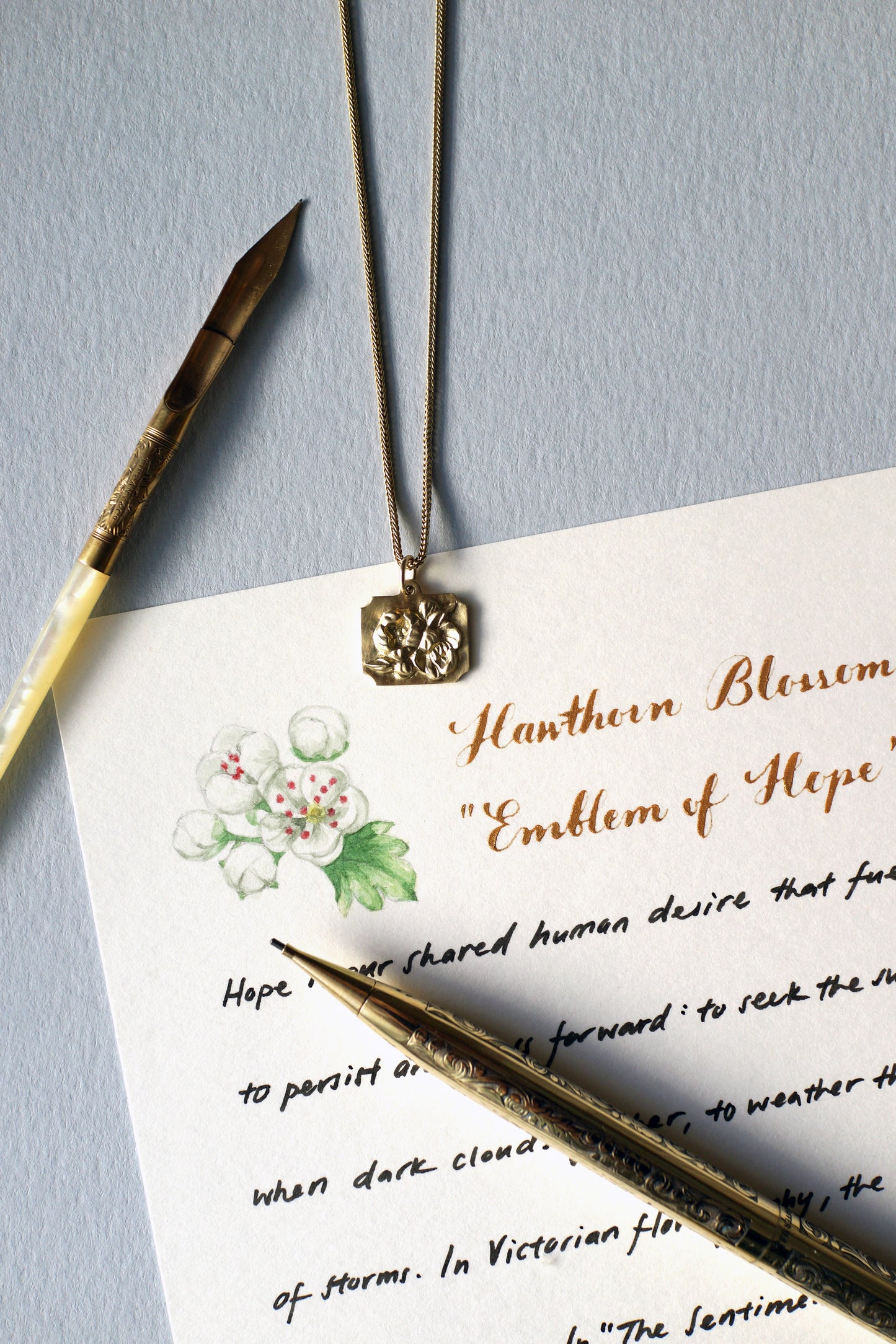 Relievo Necklace - Hawthorn Blossoms “Emblem of Hope”