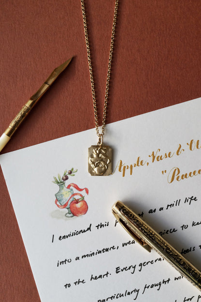 Relievo Necklace - Apple, Vase and Olive “Peaceable”