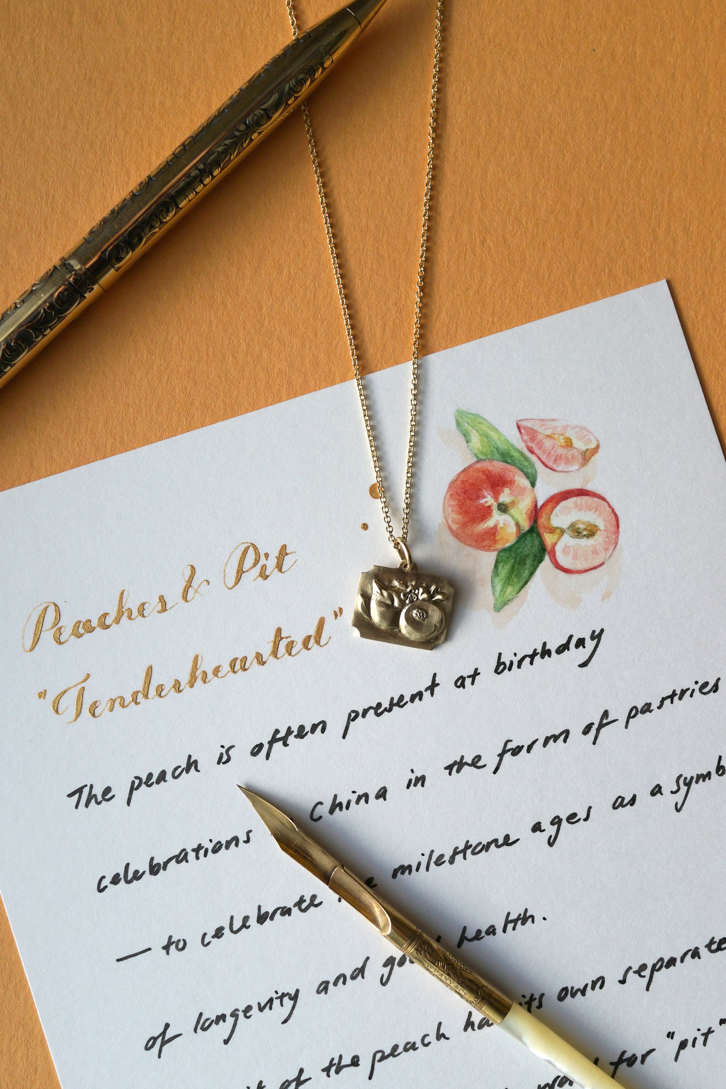 Relievo Necklace - Peaches and Pit “Tenderhearted”