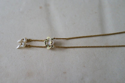 Art Nouveau Lavalier Negligée Necklace with Pearl and Enamel