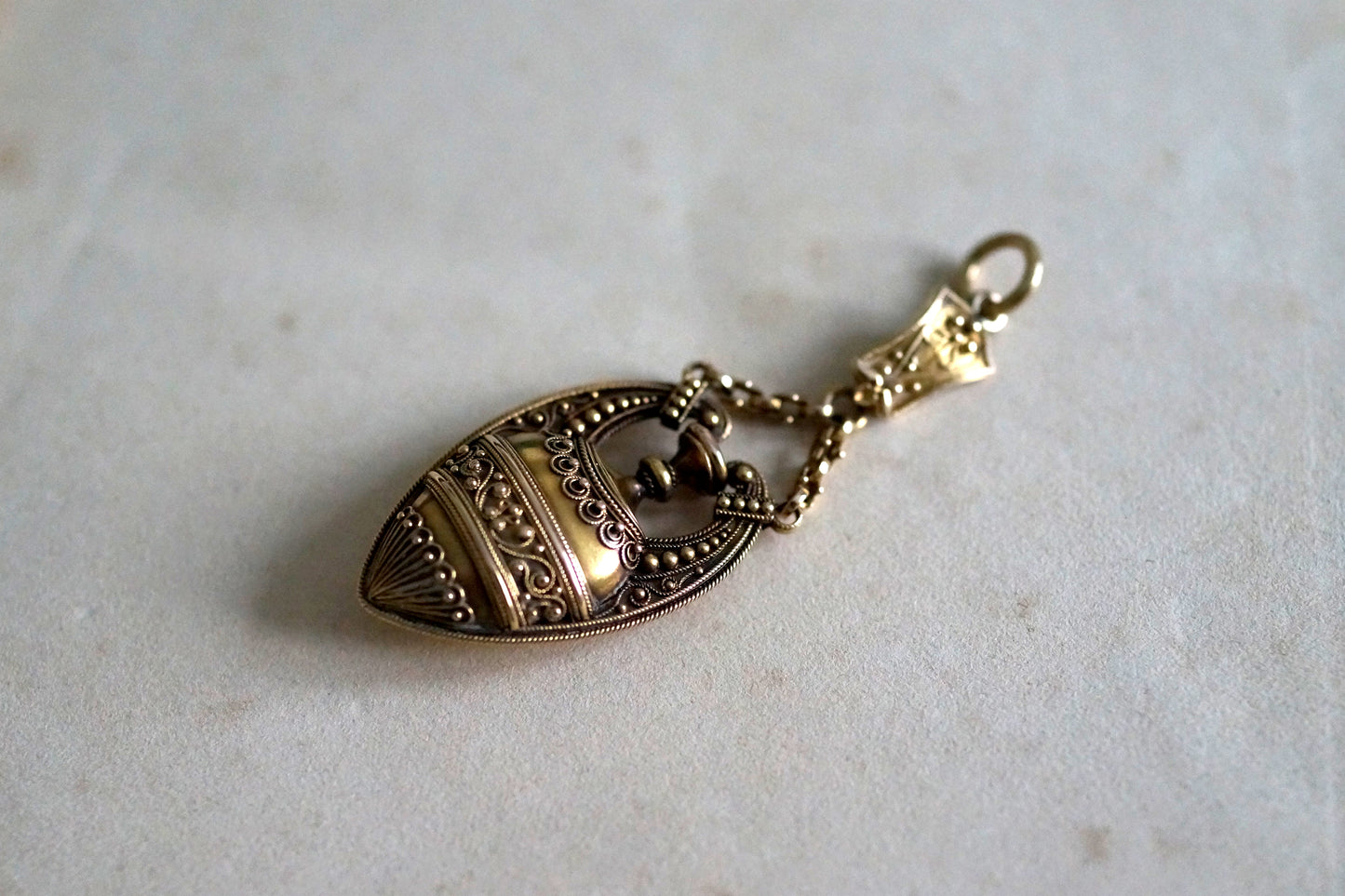 Exceptional Victorian Etruscan Revival Amphora Pendant