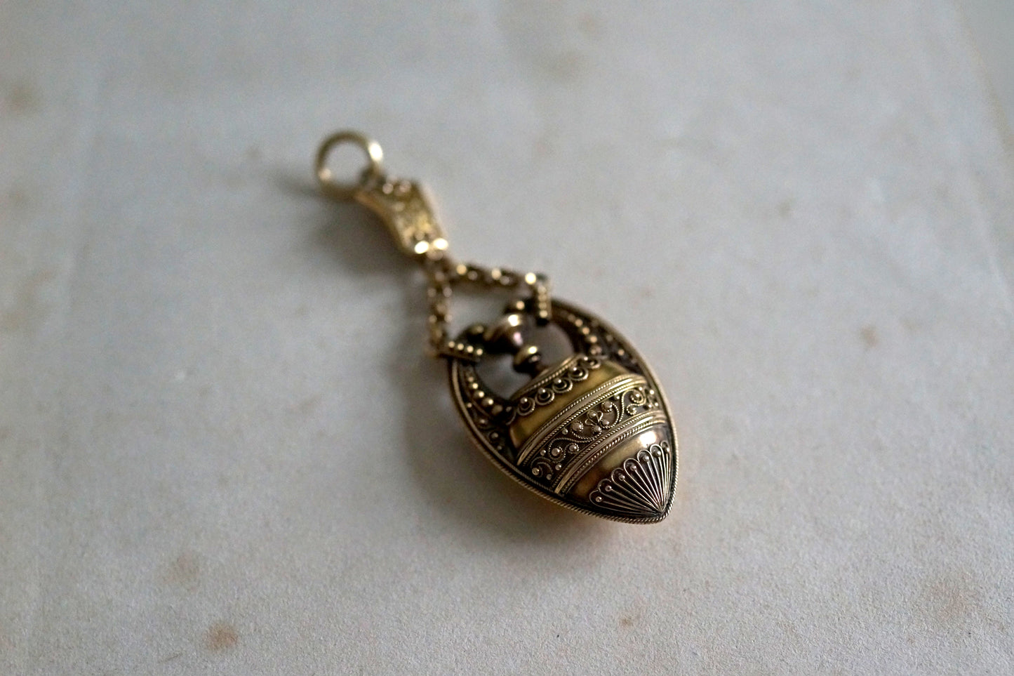 Exceptional Victorian Etruscan Revival Amphora Pendant