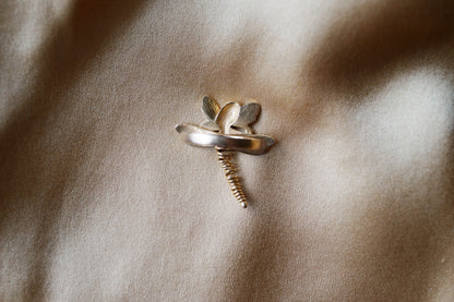 French Art Nouveau Lady Dragonfly Conversion Ring