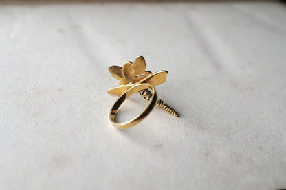 French Art Nouveau Lady Dragonfly Conversion Ring