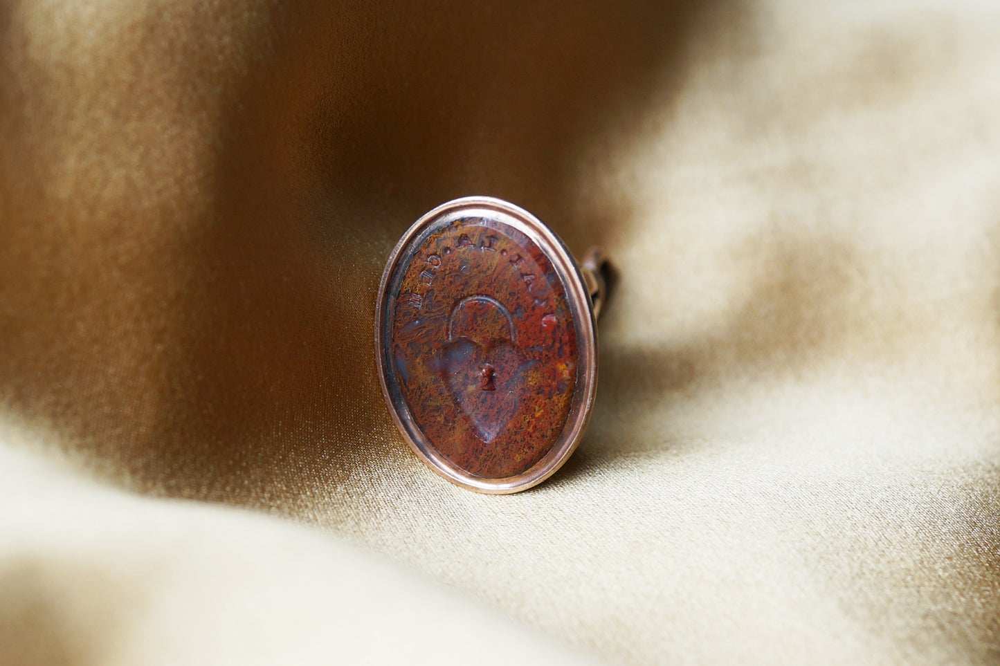Georgian Heart Padlock Jasper Wax Seal — "I have the key"