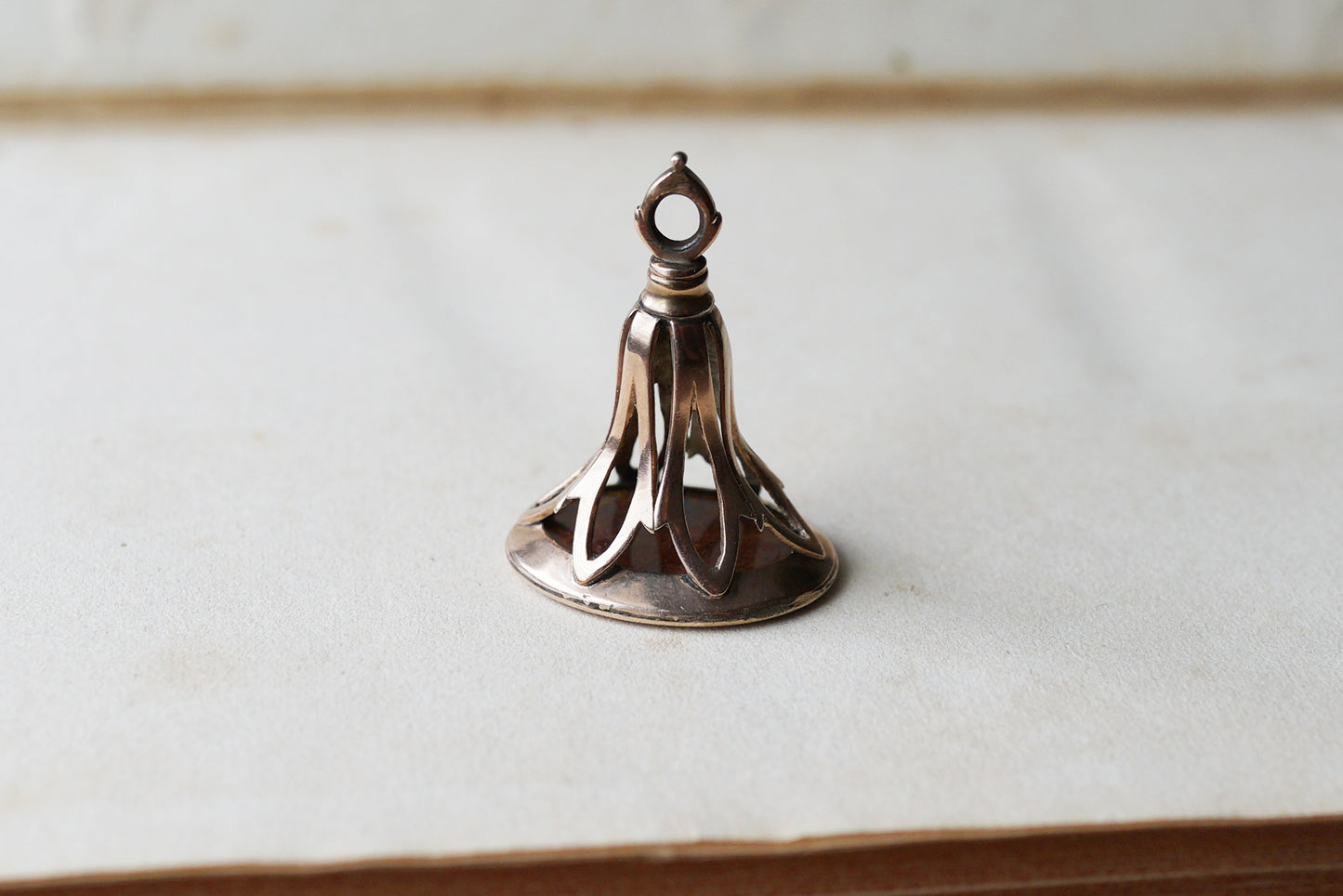 Georgian Heart Padlock Jasper Wax Seal — "I have the key"
