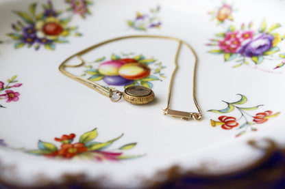 Victorian Tiny Horseshoe Locket with Blue Enamel