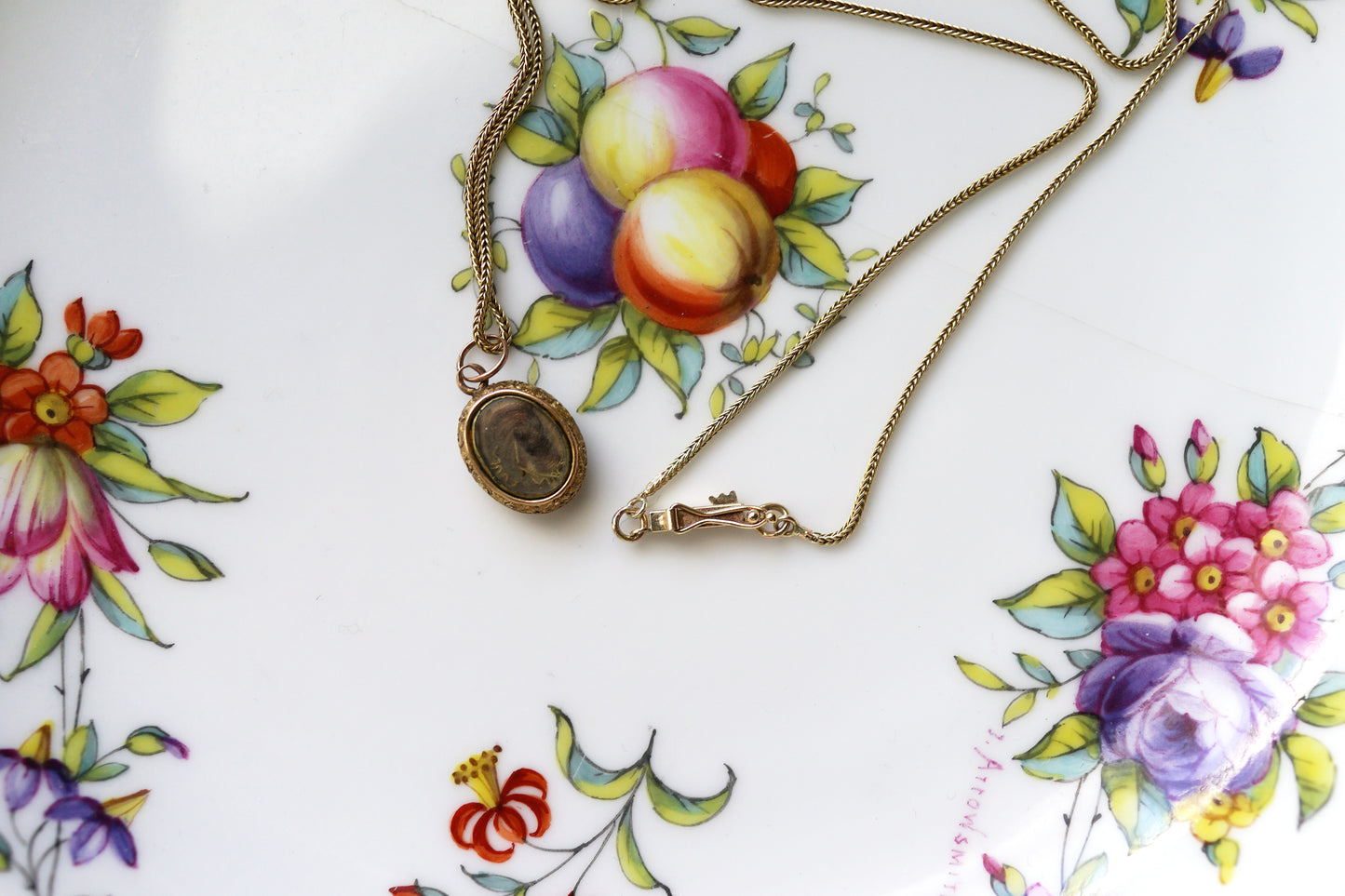 Victorian Tiny Horseshoe Locket with Blue Enamel