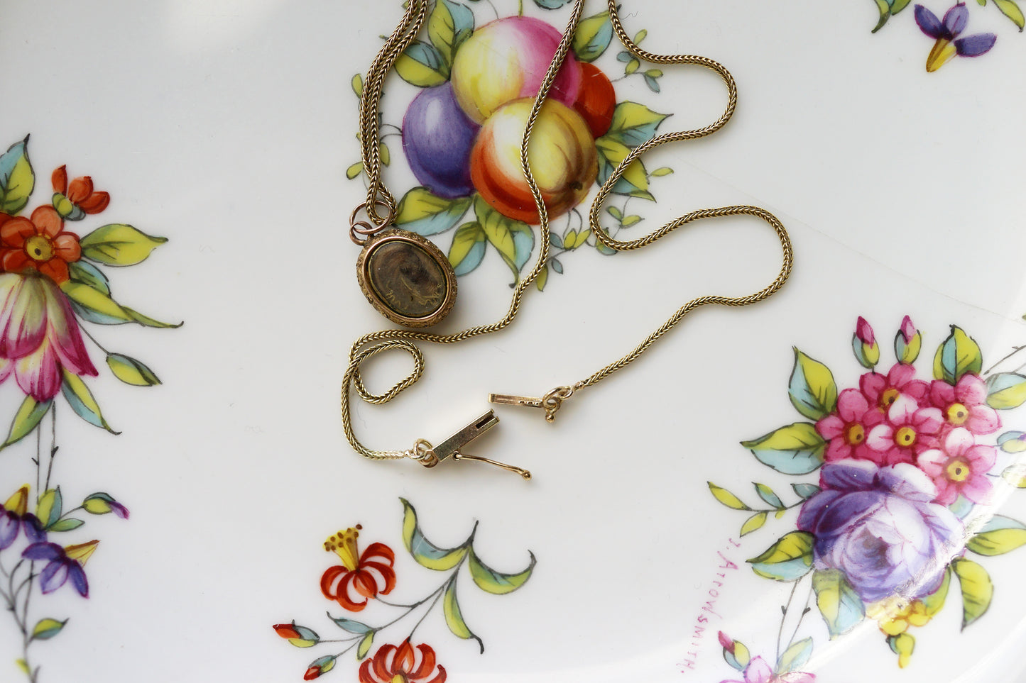 Victorian Tiny Horseshoe Locket with Blue Enamel