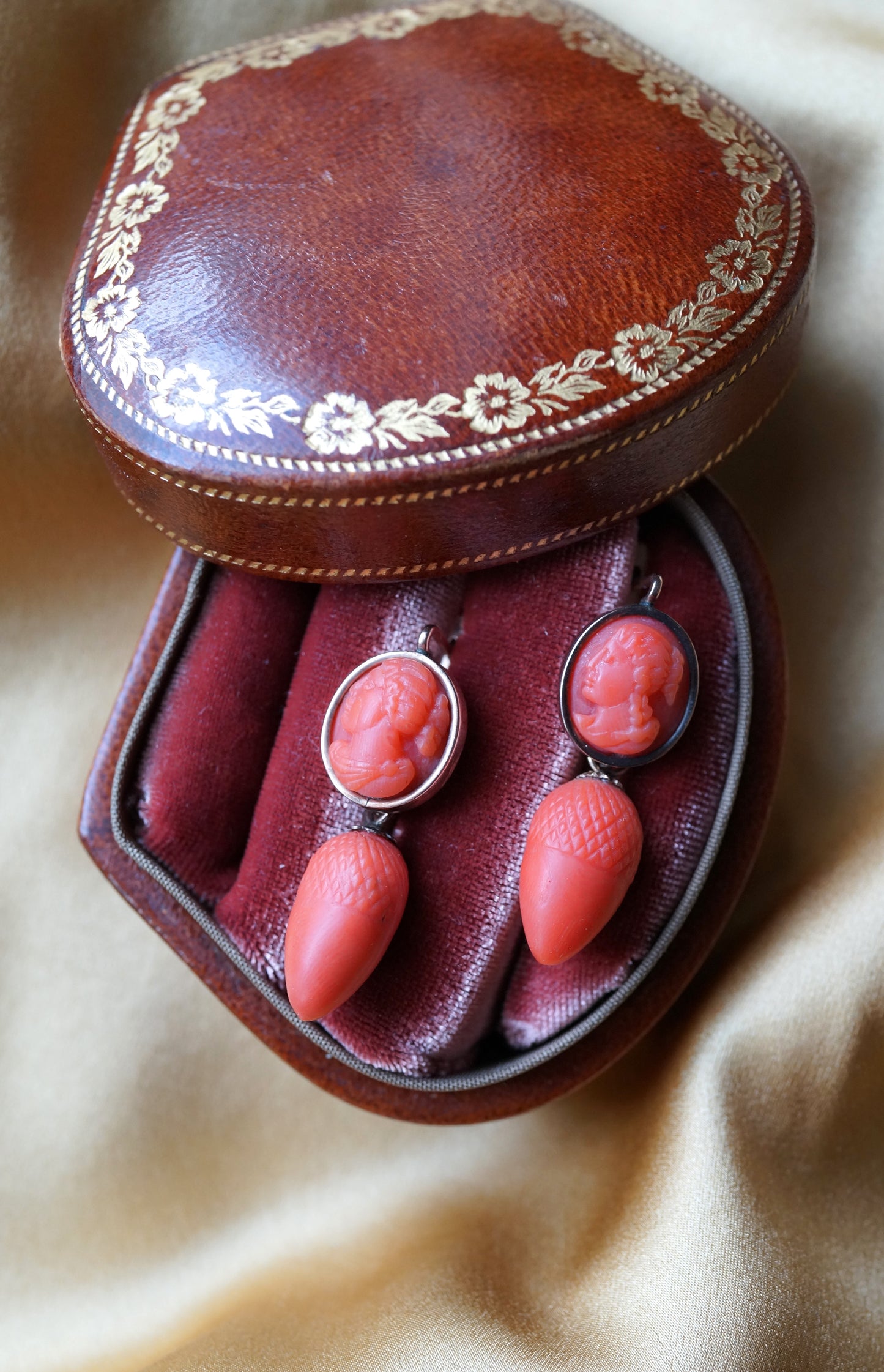 Victorian Grand Tour Day to Night Earrings with Acorns c.1850