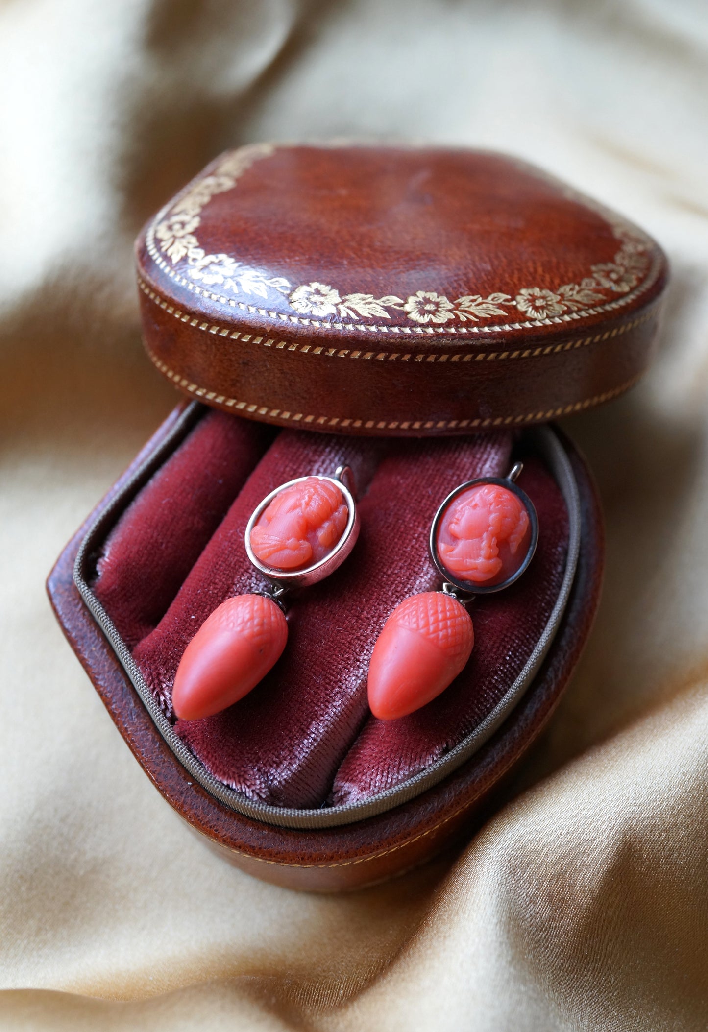 Victorian Grand Tour Day to Night Earrings with Acorns c.1850