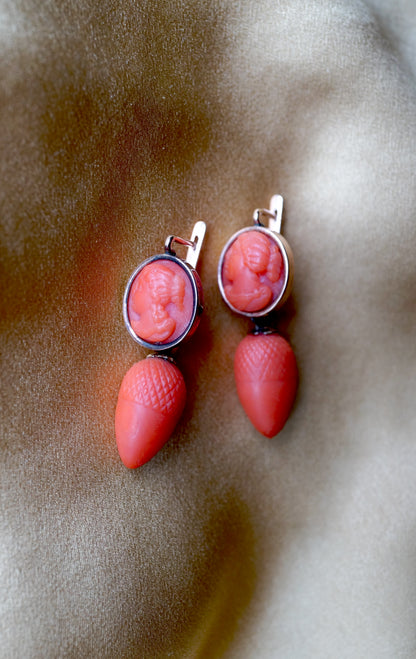 Victorian Grand Tour Day to Night Earrings with Acorns c.1850