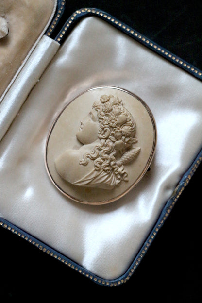 Victorian Grand Tour Lava Cameo Pendant