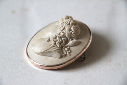 Victorian Grand Tour Lava Cameo Pendant