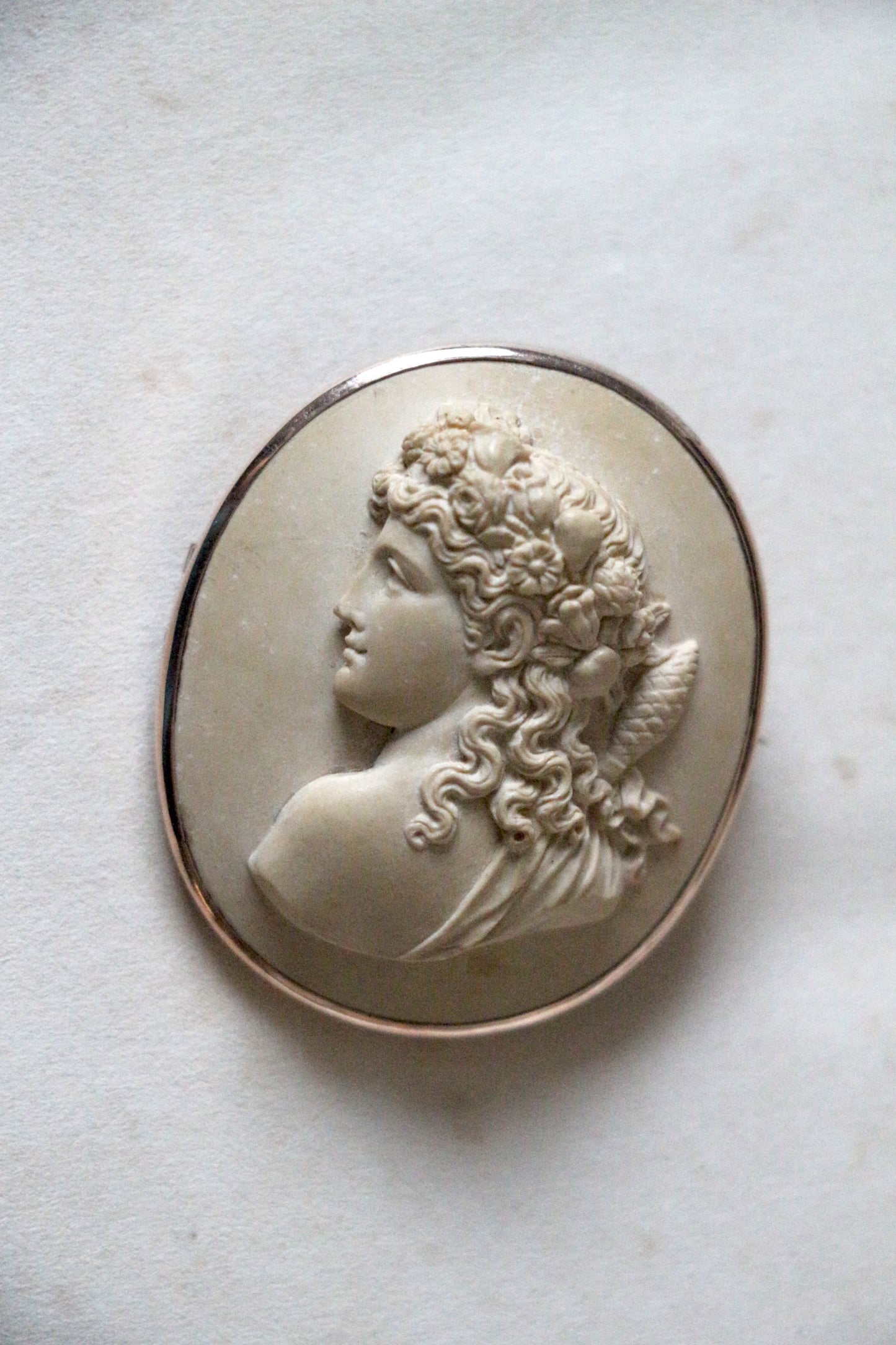 Victorian Grand Tour Lava Cameo Pendant