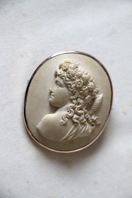 Victorian Grand Tour Lava Cameo Pendant