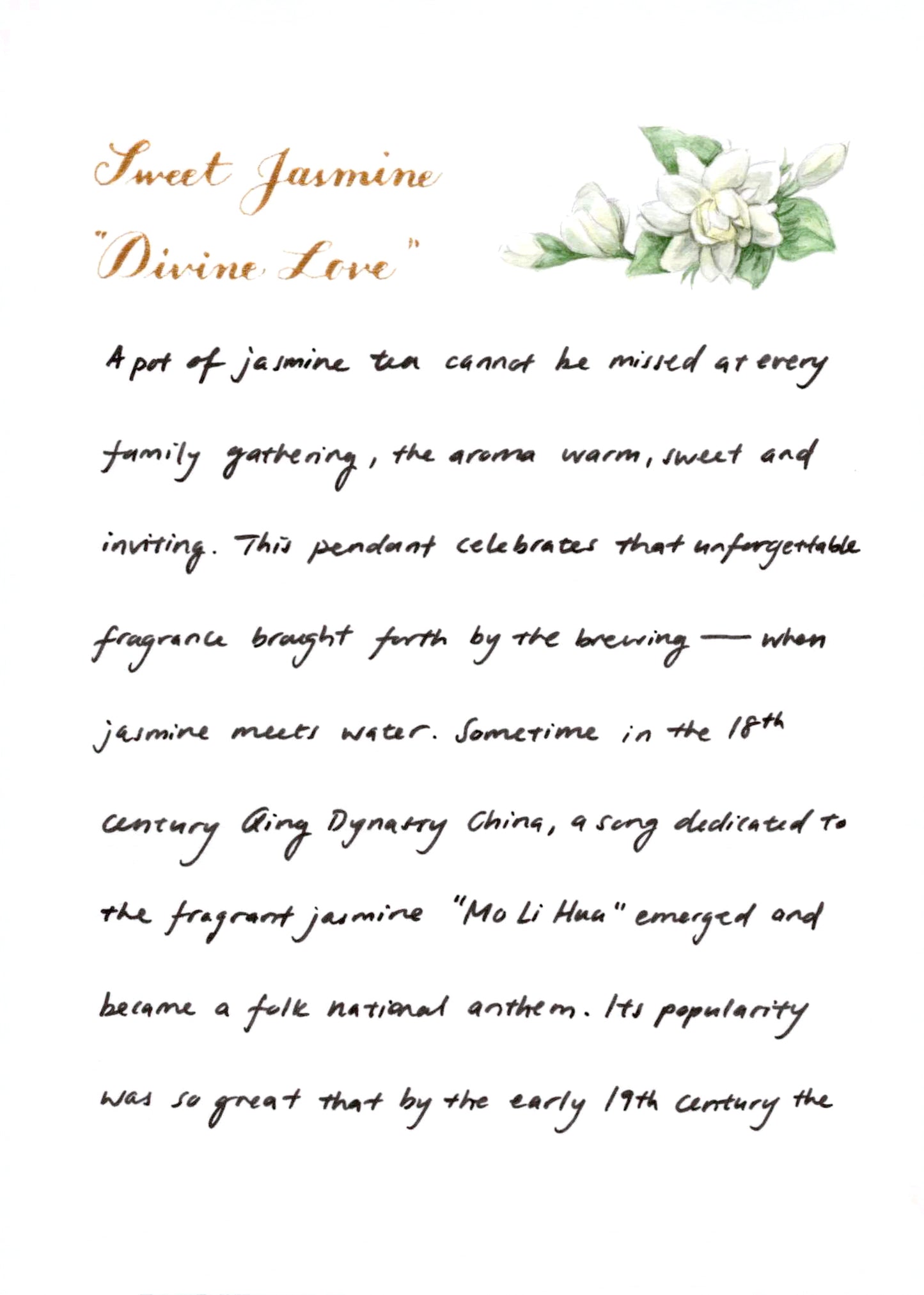 Relievo Necklace - Sweet Jasmine "Divine Love"