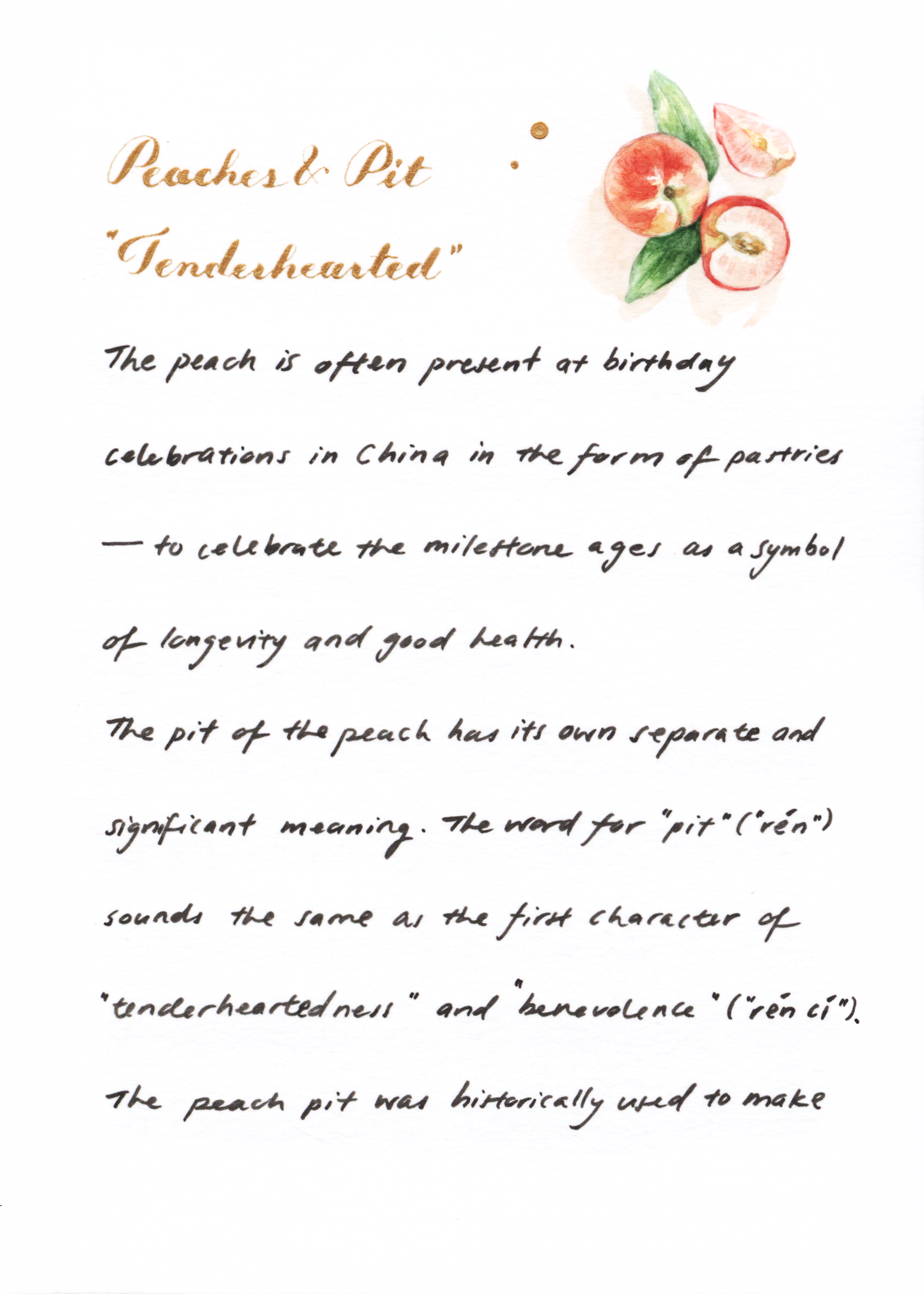Relievo Necklace - Peaches and Pit “Tenderhearted”